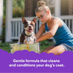 Close up of Buddy Wash 2-in-1 dog shampoo 16 fluid ounce bottle
