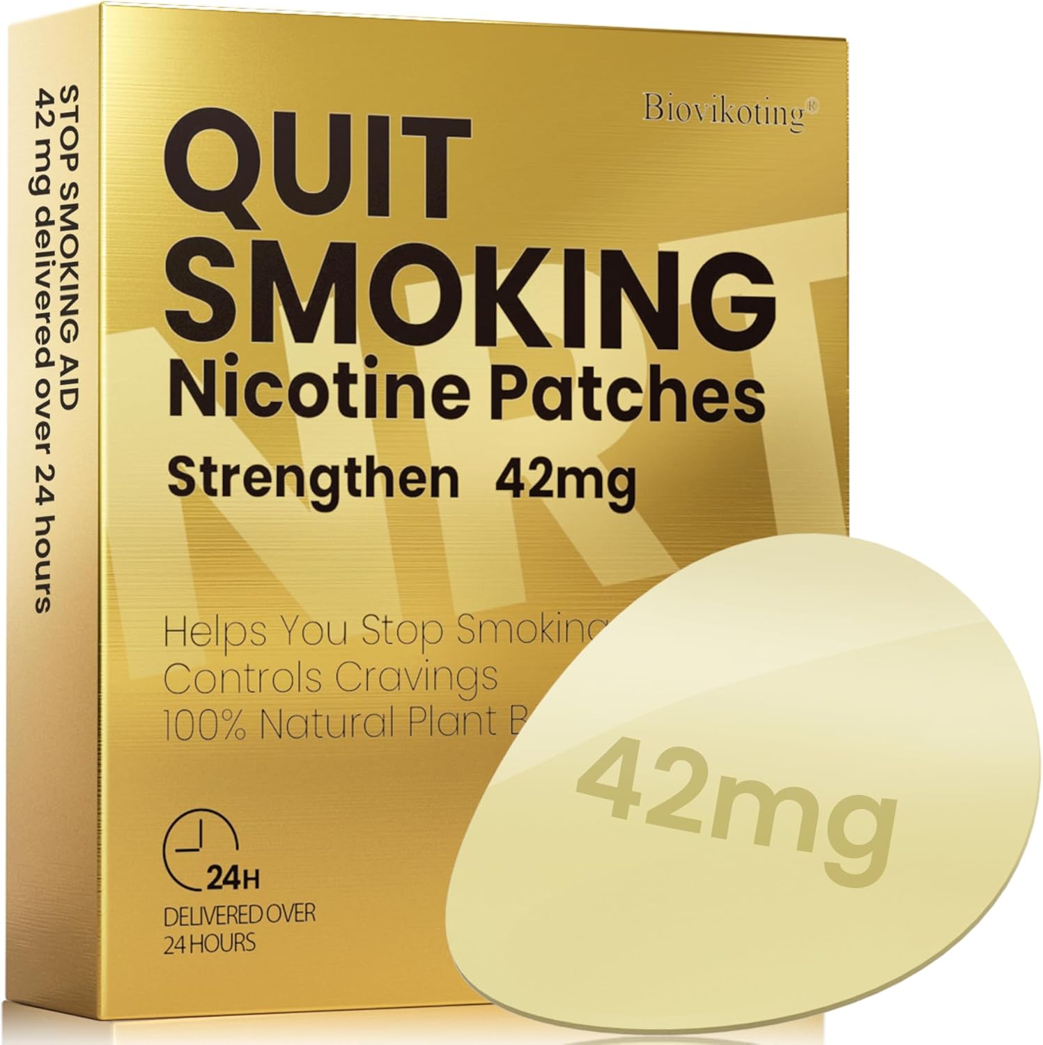 Quit Smoking Patches 42mg, Nicotine Patches Step 1, Stop Smoking Aids That Work, Anti Smoking Stickers, Delivered Over 24 Hours Transdermal System Patches, 14 Count - Image 1