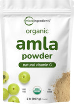Micro Ingredients organic amla powder front view packaging and label