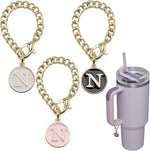 Letter Charm Accessories for Stanley Cup, 3Pcs Initial Chain Water Bottle Handle Name Id Charm for Tumbler Cups-M - Image 9