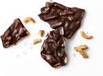 Close up of dark chocolate and sea salt texture