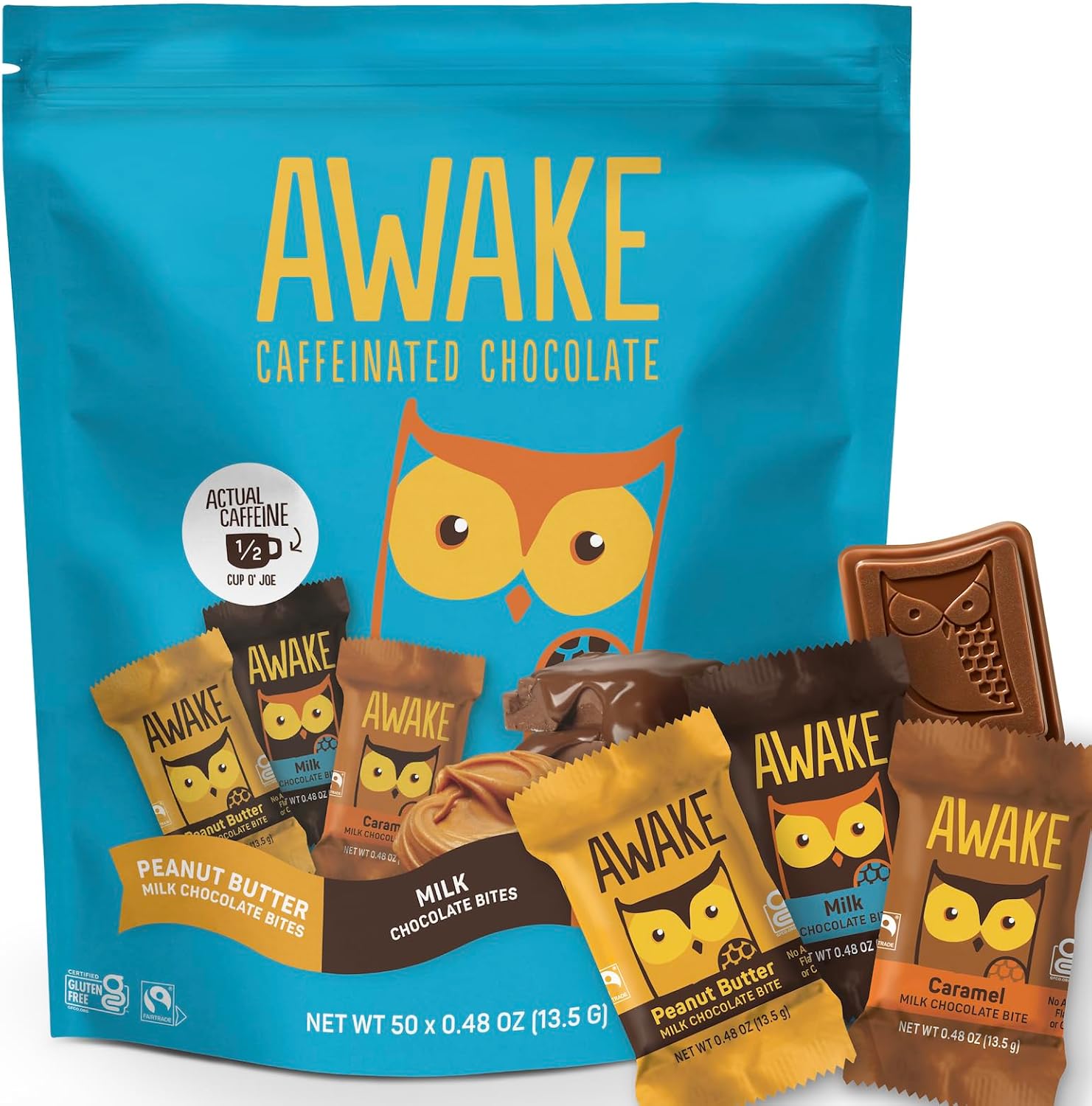 Awake Caffeinated Chocolate Bites Variety Pack front view