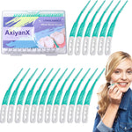 AxiyanX portable soft dental floss picks front view package layout