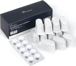 Possiave espresso cleaning kit front view showing water filters and tablets box