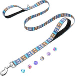 Reflective 6ft Dog Leash with Two Padded Handles, Heavy Duty Strong Nylon Pet Leash with Soft Neoprene Handle for Small Medium Large Dogs, Colorful Geometric - Image 10