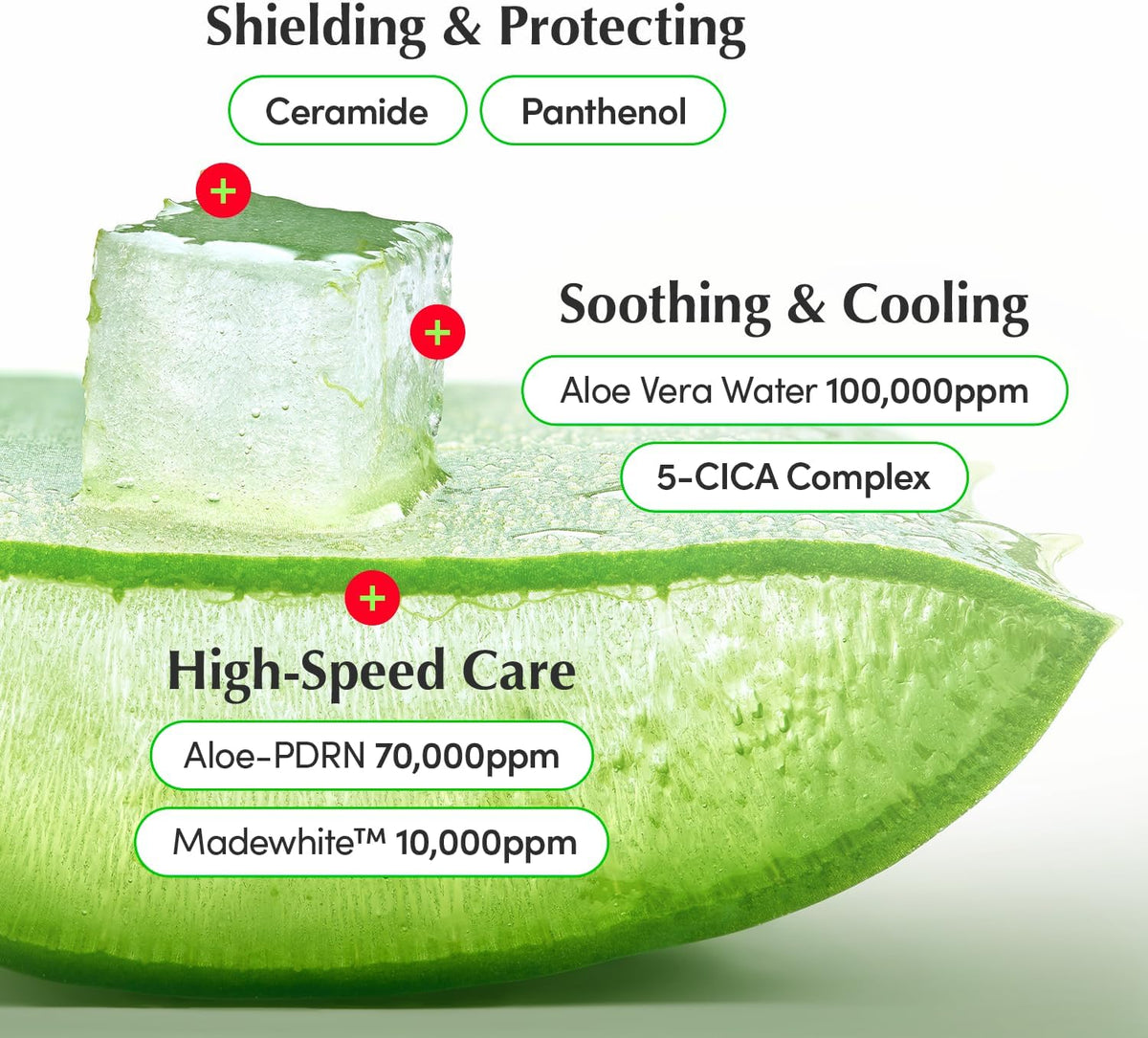 Eqqualberry aloe calming cream applied on hand skin