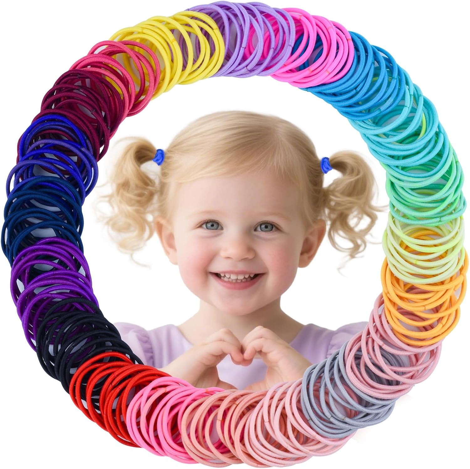 Skyii baby hair ties 200 pieces assorted colors front view