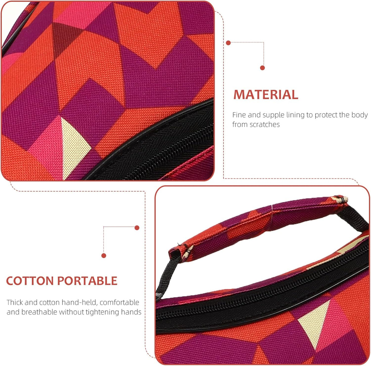 Vaguelly red ukulele carrying case interior padding