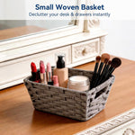 Whitmor bathroom organizer basket filled with toiletries