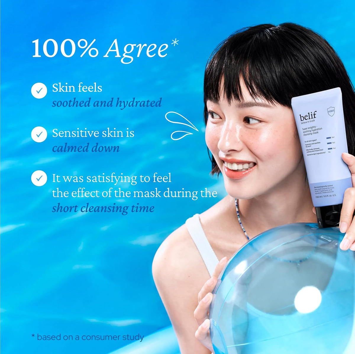 Belif Soothing Hydration Cleansing Mask application on dry skin