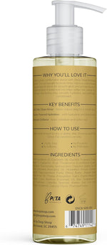 Deep Steep moisturizing shave oil ingredient highlights label