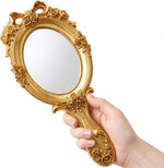Rich Boxer vintage handheld mirror front view bronze makeup mirror