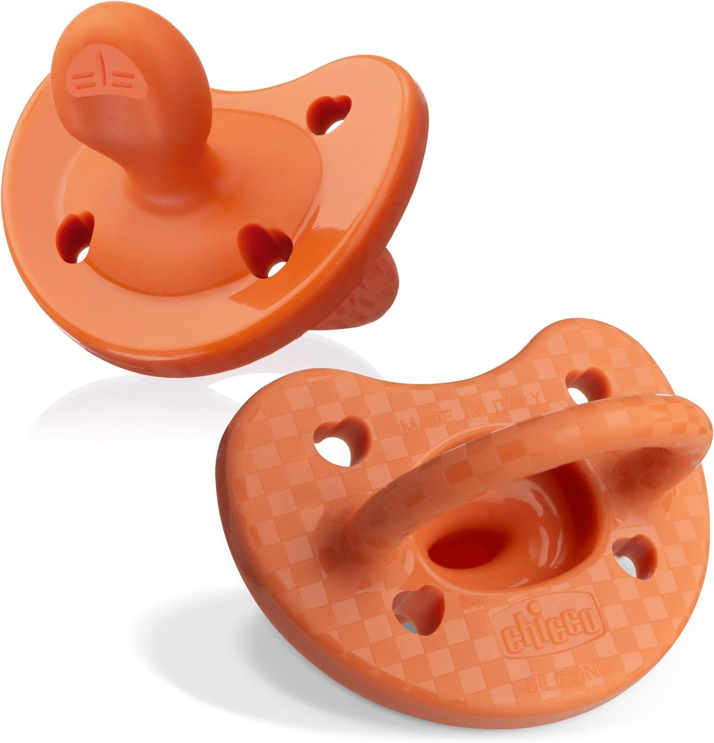 Chicco PhysioForma Luxe Orthodontic Pacifier front view in terracotta