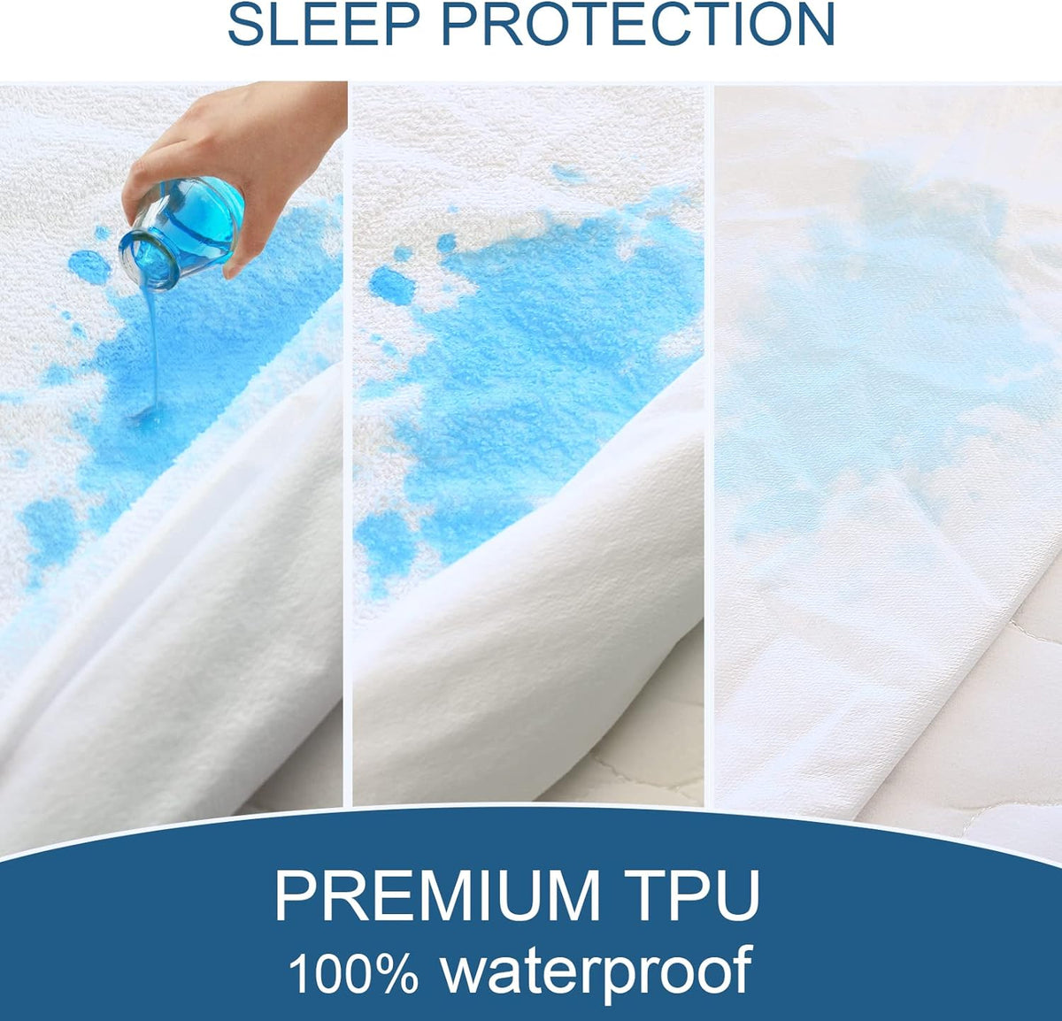 Springspirit waterproof mattress cover showing deep pocket elastic