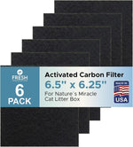 Lifestyle shot of a clean home interior with a fresh charcoal filtered cat litter setup.