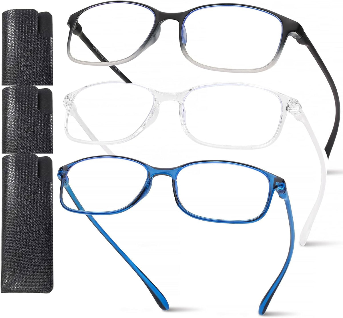 AQWANO Blue Light Blocking Reading Glasses Women Men, Lightweight Flexible TR90 Computer Readers Unbreakable Cheaters Glasses - Image 9