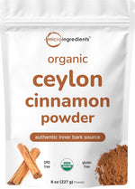 Micro Ingredients organic Ceylon cinnamon powder front view packaging