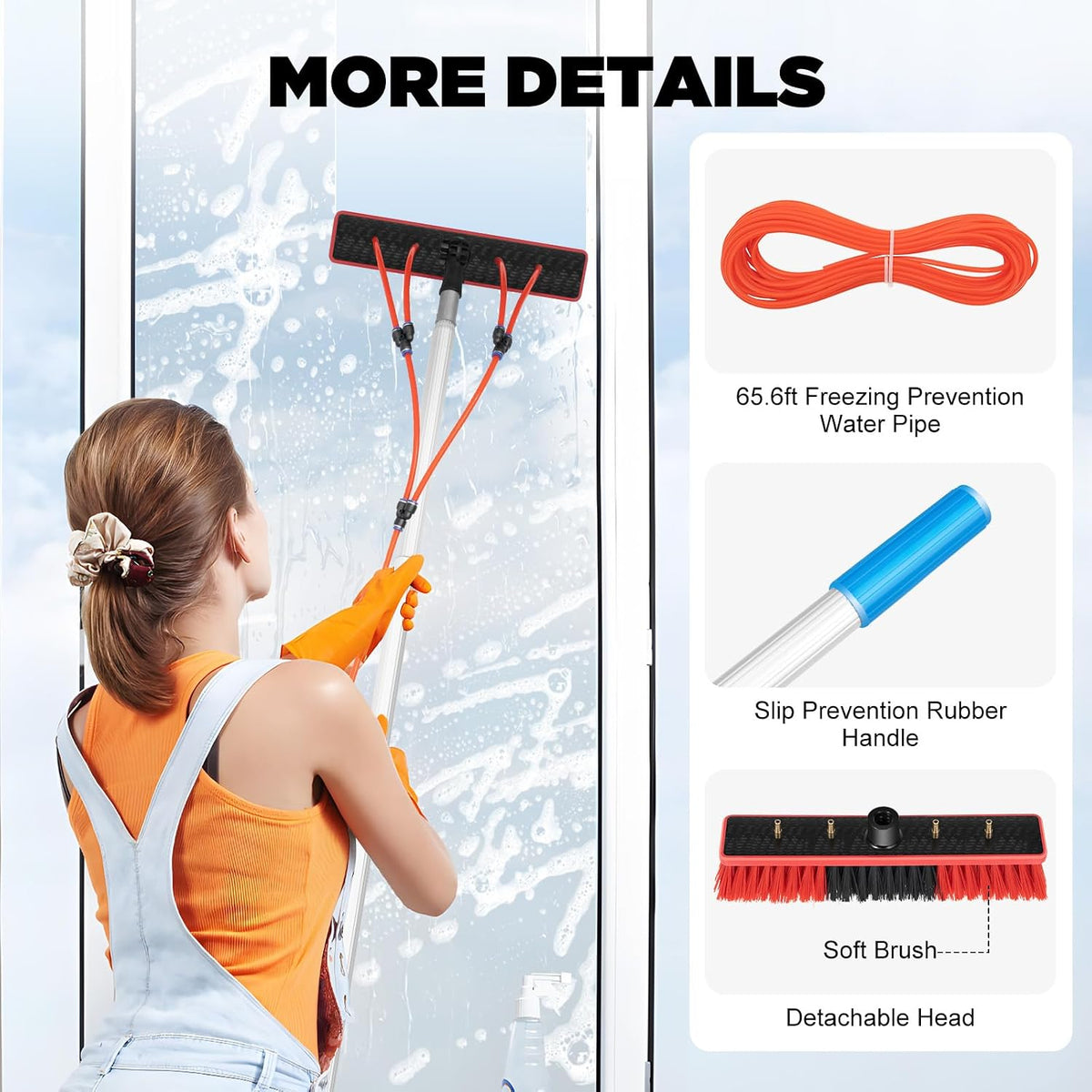 Sallurmose extendable pole cleaning brush head