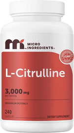 Micro Ingredients L-Citrulline 240 capsules front view bottle