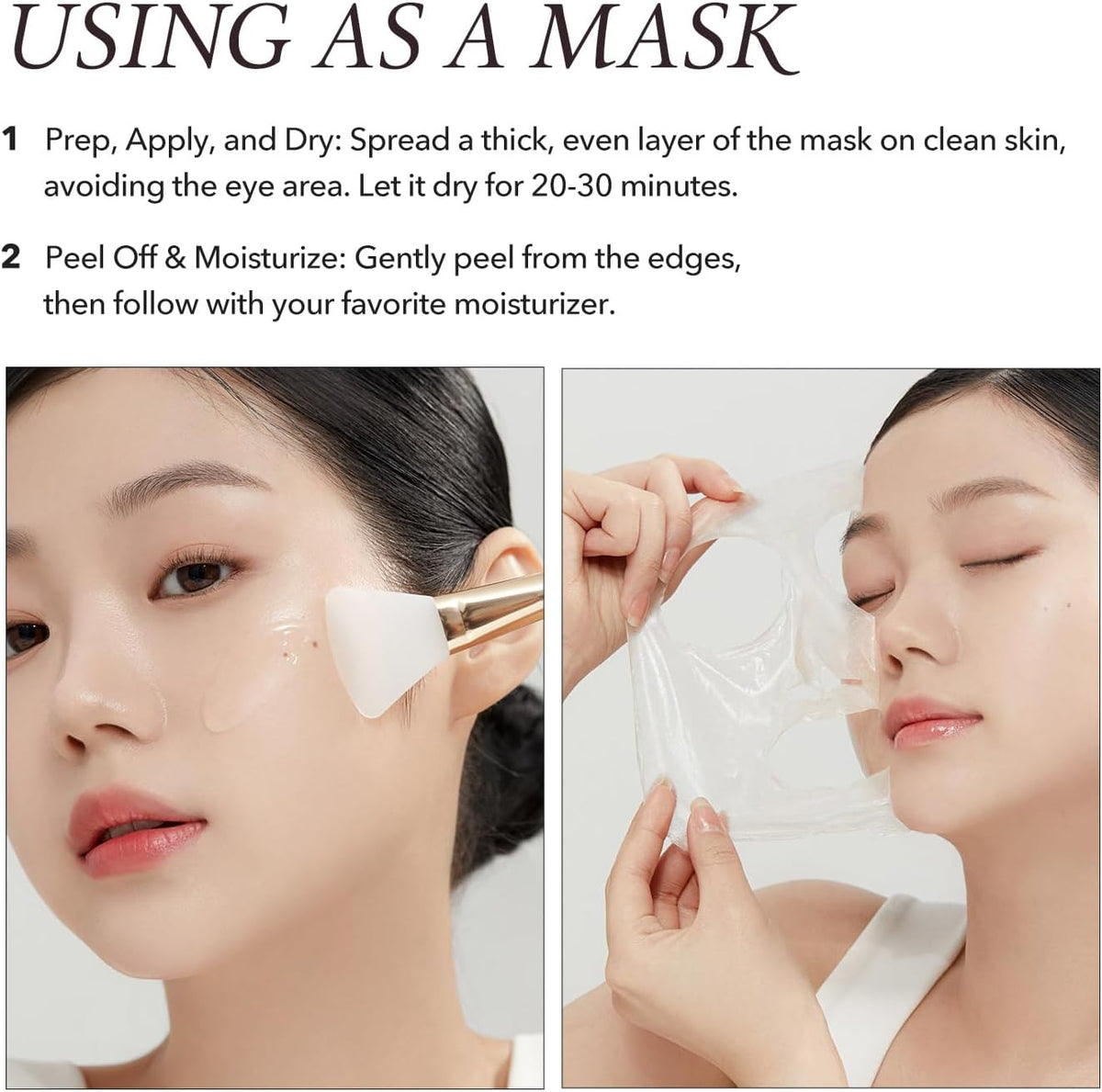 Demonstration of the APRILSKIN Calendula mask peeling off gently to reveal clear skin.