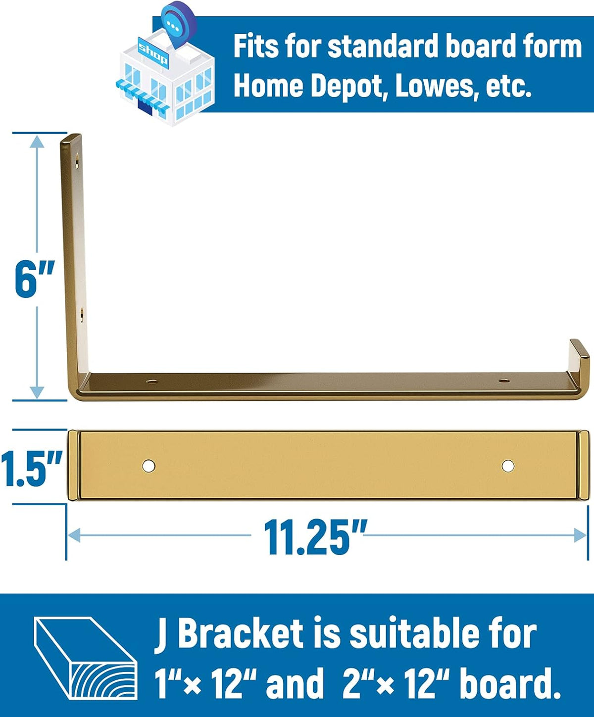 LEOPO heavy duty J bracket side profile