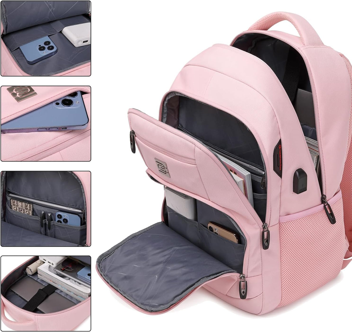 Volher business travel backpack side profile