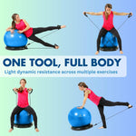 ProBody Pilates Yoga Ball Chair, Exercise Ball Chair with Base or Stand for Home Office Desk Sitting or Workout, 65cm Antiburst Balance & Stability Ball Seat, Large Gym Ball for Back, Abs - Image 4