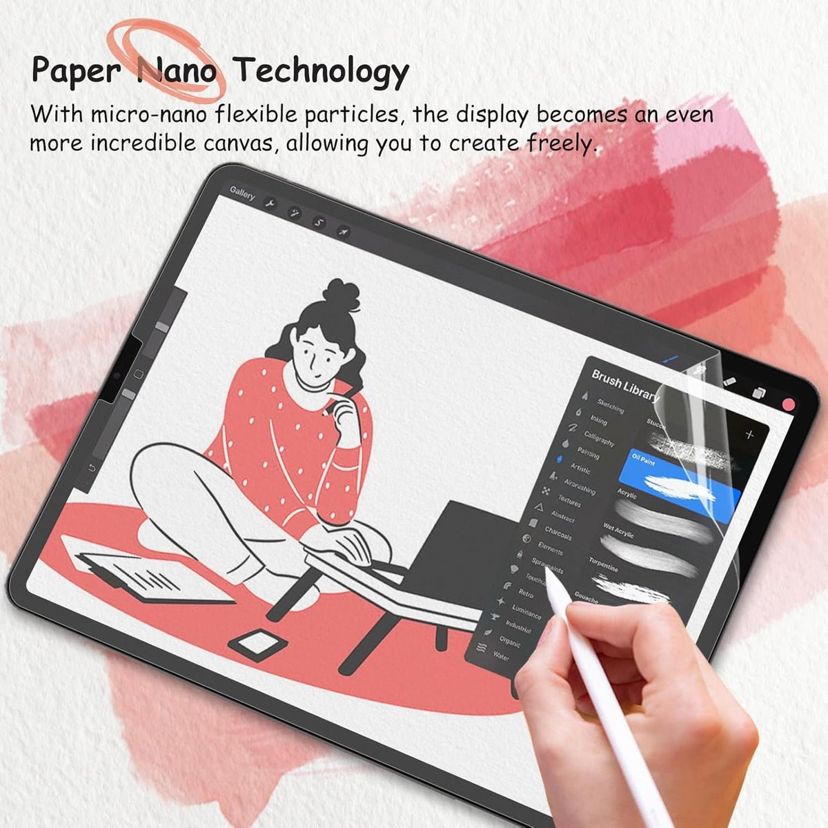Ultra thin profile view of PET film on tablet edge