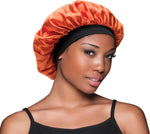Evolve satin hair bonnet showing interior satin texture