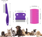 Boao long handle stainless steel pet grooming comb in purple