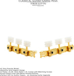 DJ312G TENOR Classical Guitar Tuners, Tuning Key Pegs/Machine Heads for Classical or Flamenco Guitar with Gold Plated Finish and Pearl Colored Butterfly Buttons. - Image 9