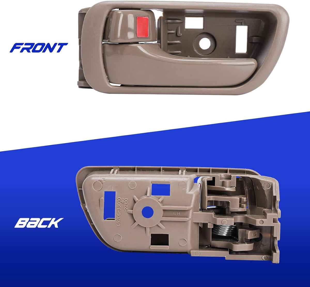 Toyota Camry interior door handle side angle view