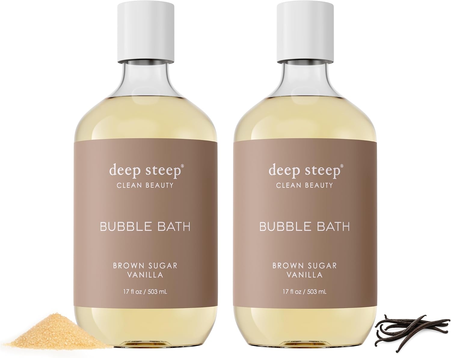 Deep Steep bubble bath brown sugar vanilla front view bottle