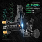 Atomus tattoo gun showing RCA and hook line ports