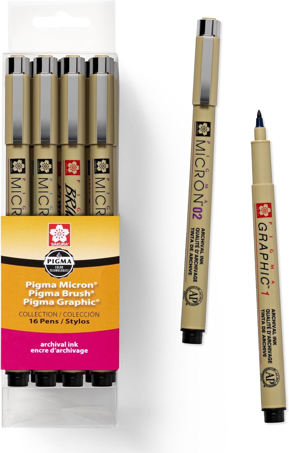 Sakura Pigma Micron fineline pen set front view