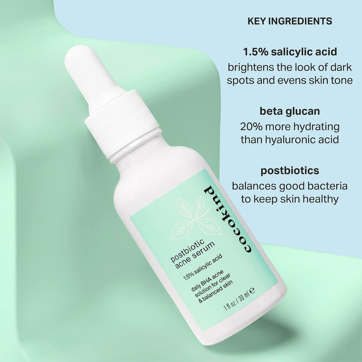 Cocokind USA imported postbiotic acne treatment packaging for Indian consumers