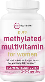 Micro Ingredients Pure Methylated Multivitamin for Women front view bottle packaging