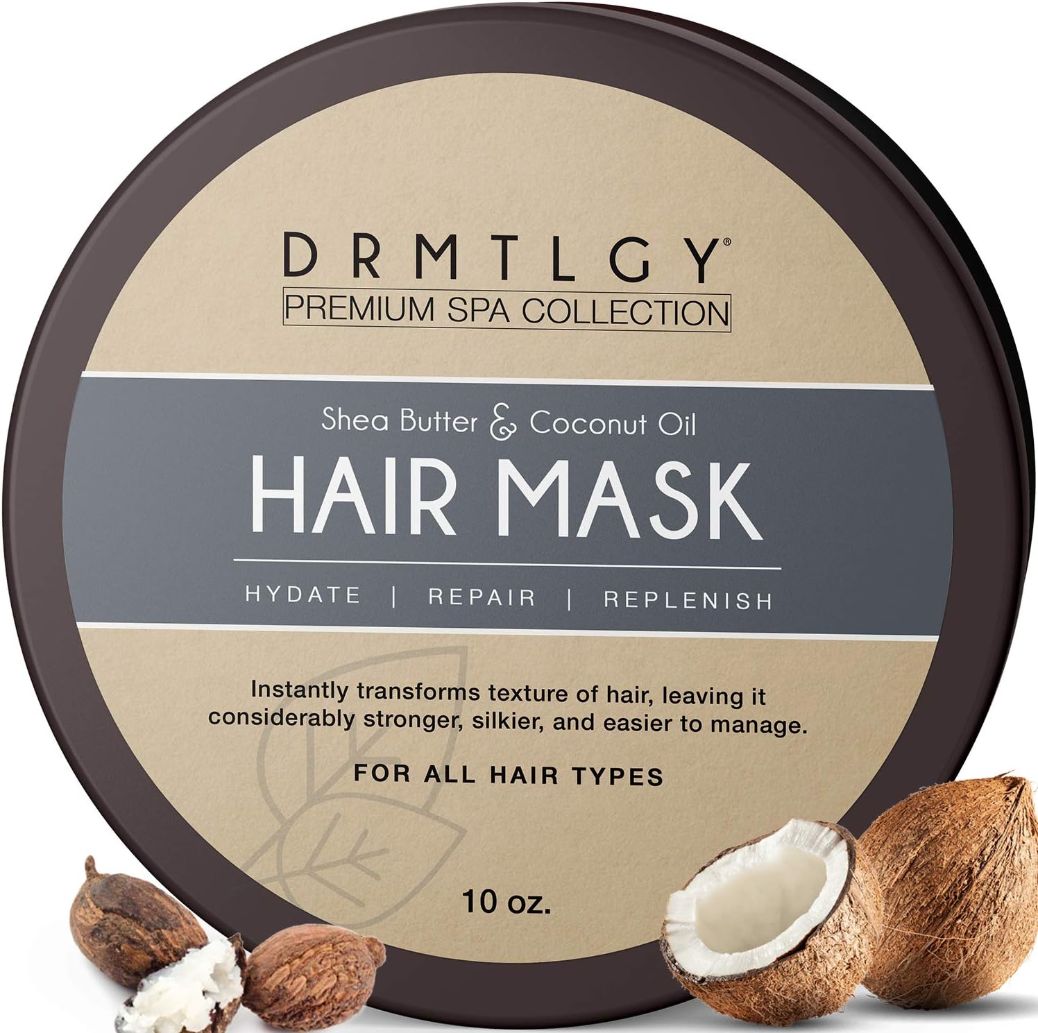 DRMTLGY Hair Mask 8 oz jar with shea butter for deep conditioning dry hair
