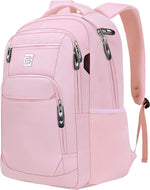 Volher laptop backpack front view in light pink
