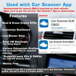 Veepeak OBD2 scanner plugged into car port