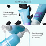 Bliss Fab Foaming 2 in 1 gel facial cleanser and makeup remover bottle.