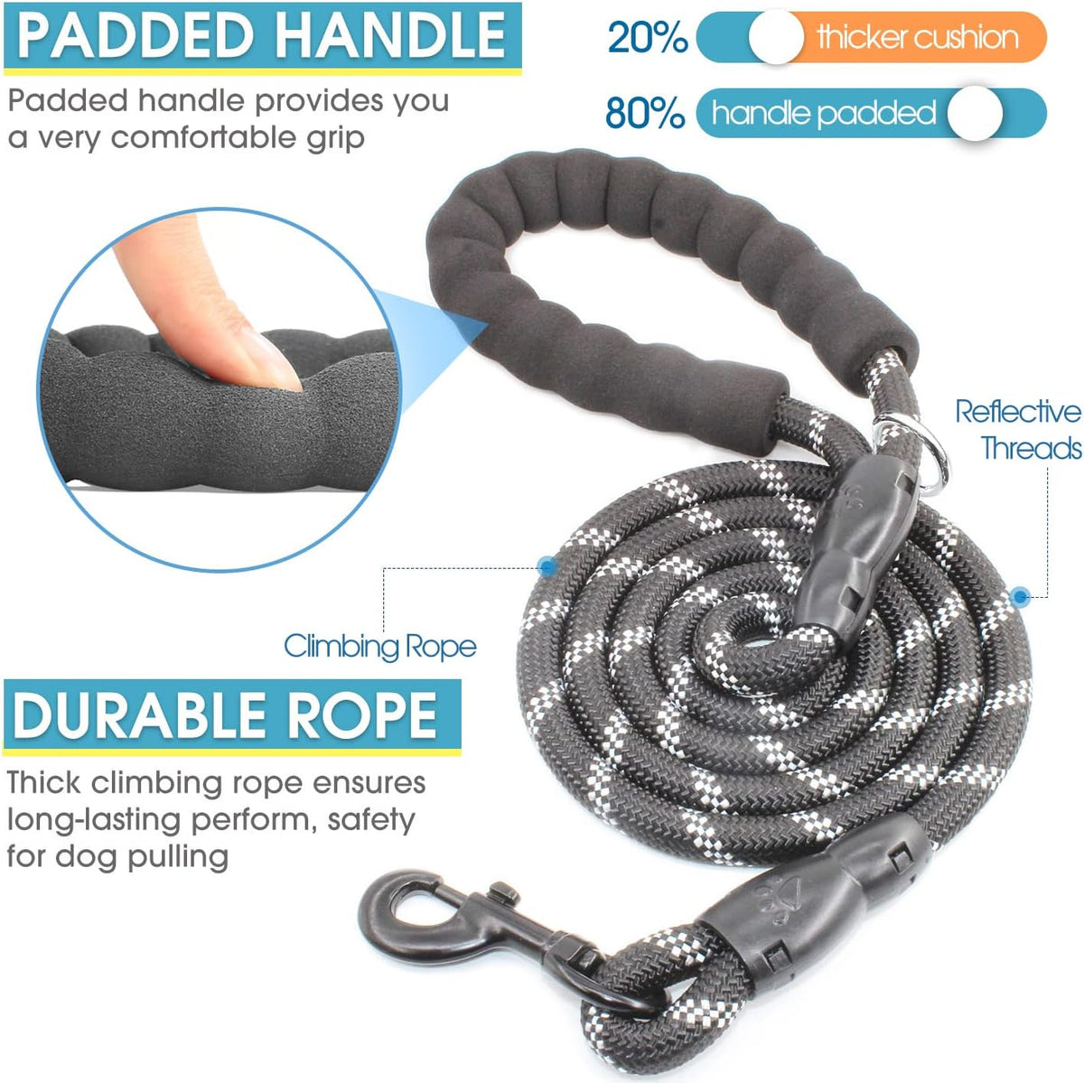 BAAPET shock absorbing two dog leash with extendable bungee cords stretched out.