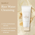 Close up of Rice Whip Facial Cleanser creamy texture