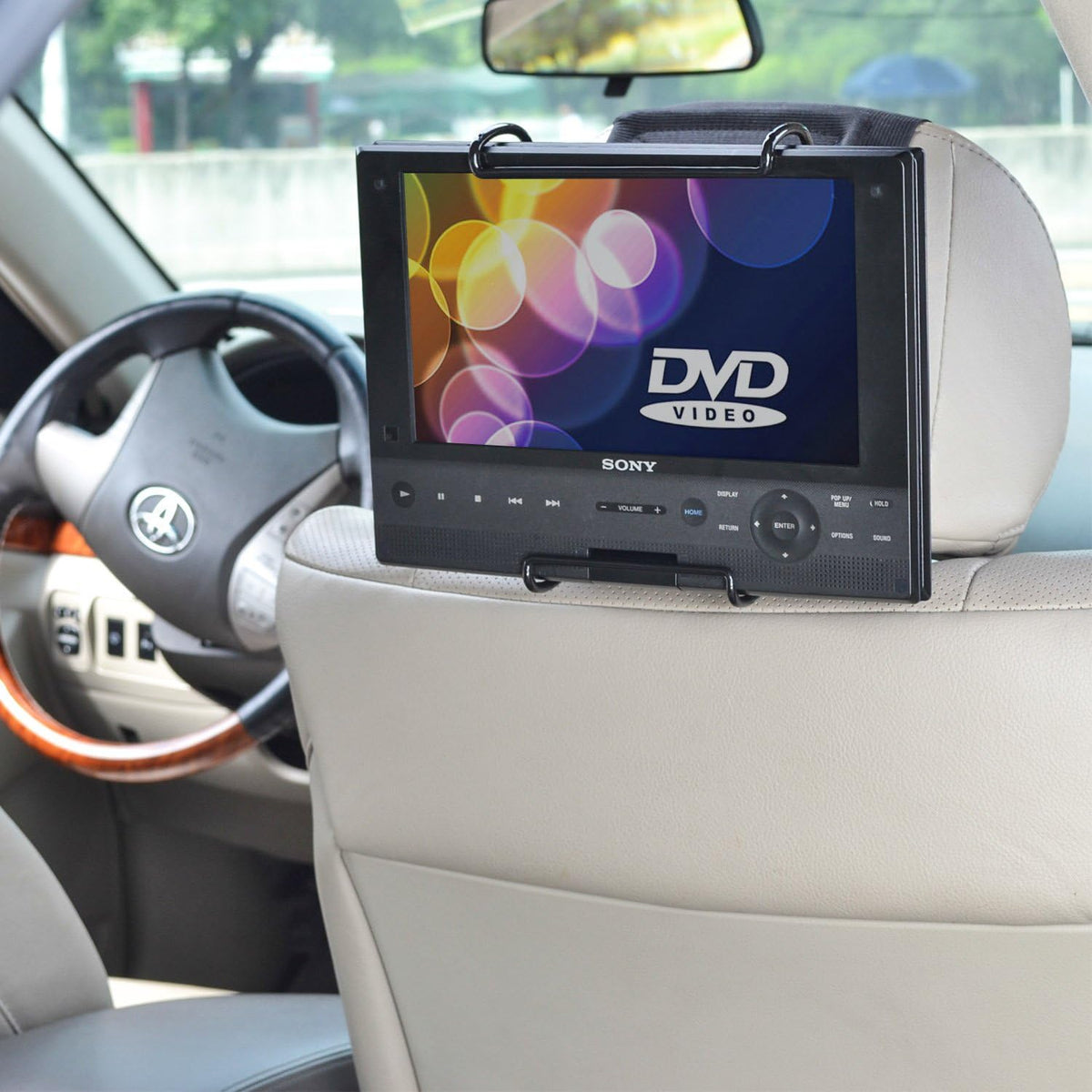 TFY swivel screen car mount strap fastening mechanism