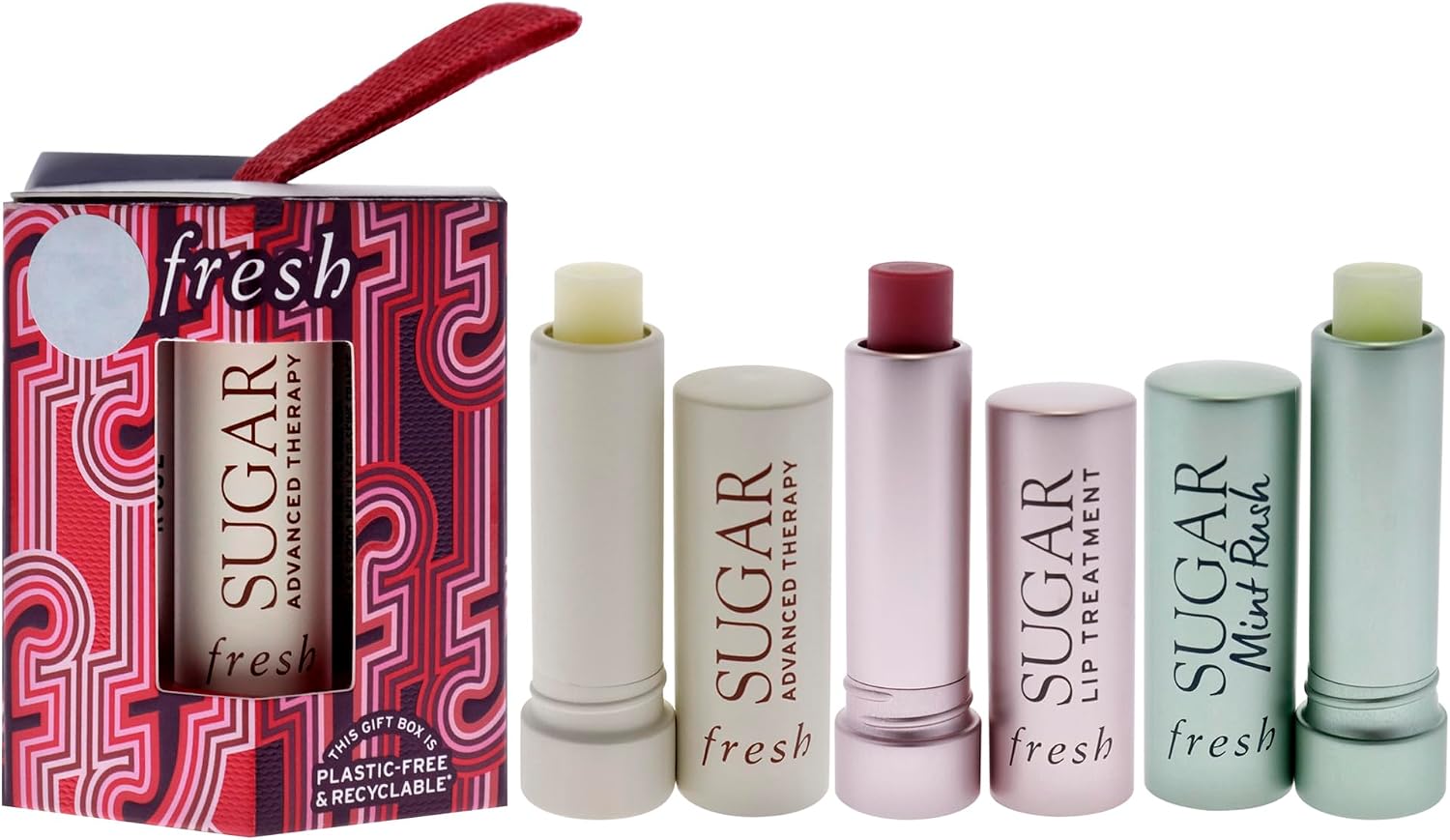 Fresh Tint And Treat Lip Care Set front packaging view lip balm