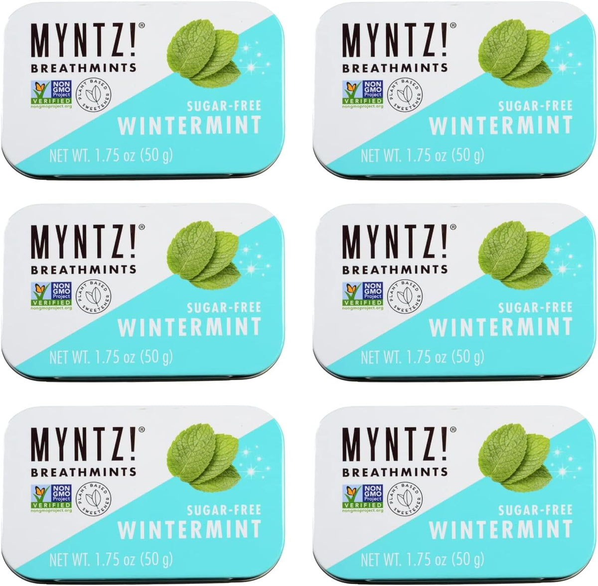 M Myntz Wintermynt Blast sugar free breath mints pack of six front view