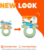 Nylabone Sensory Material puppy chew toy in green ring design