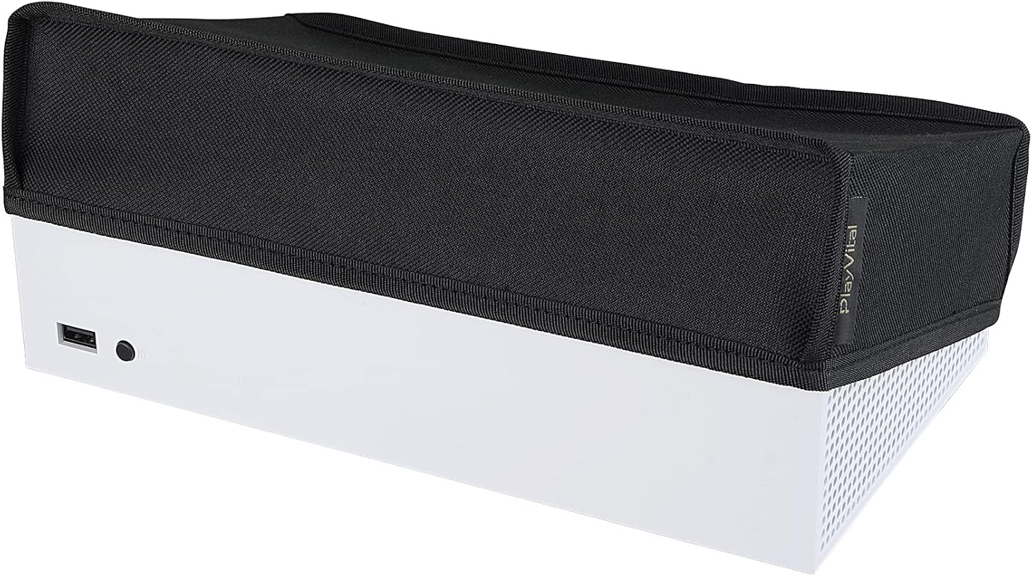 PlayVital black nylon dust cover for Xbox Series S front view