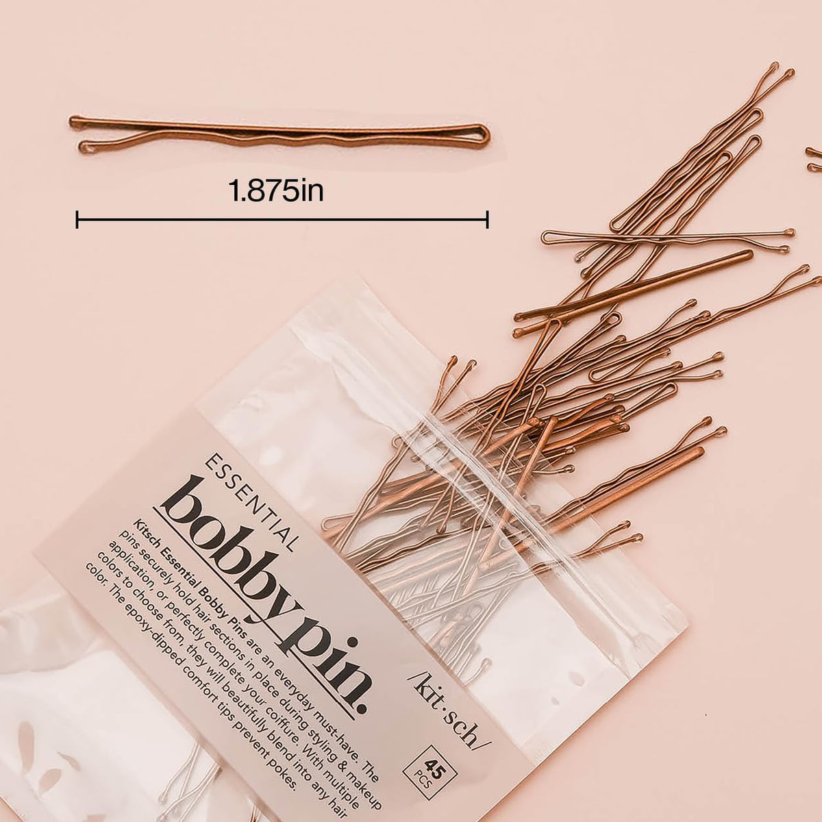 Kitsch tortoise bobby pins package container 45 pieces