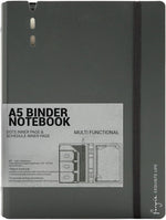 CAGIE A5 binder notebook front view in grey